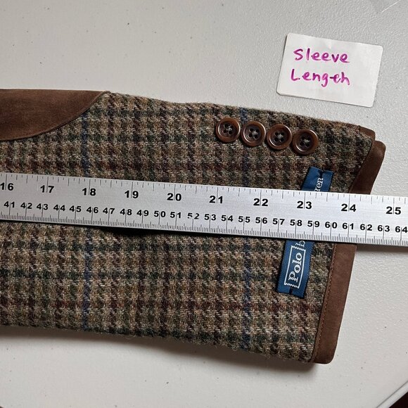 Polo Ralph Lauren Polo Tweed 100% Wool Blazer Sport Coat - Men's Size 42R -Brown - Picture 14 of 15